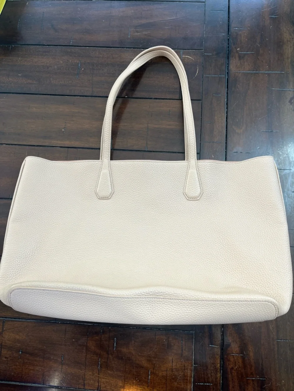 Tory Burch Pebbled Leather Tote in Light Beige